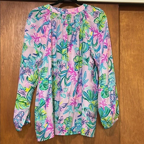 Lilly Pulitzer Mermaid Cove Elsa Silk Top - Picture 4 of 12